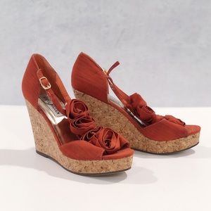 Steve Madden Burnt Orange Wedge Heels